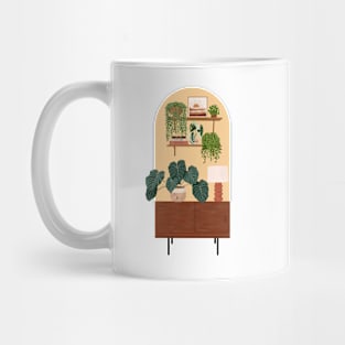 Mid Century Modern Interior With Plants 2 Mug